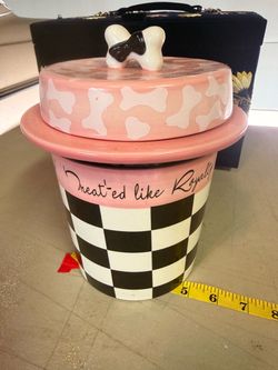 Ceramic Dog Treat Jar with Lid