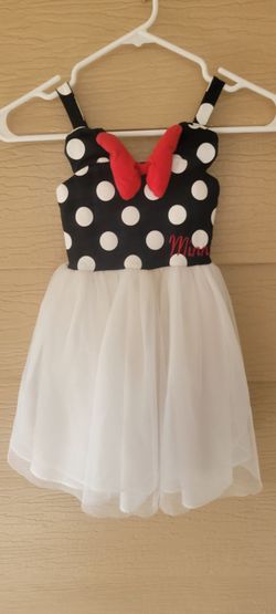 GIRLS MINNIE MOUSE DRESS SIZE 5 IN GREAT CONDITION