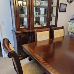 Dining Room Table, Chairs And Hutch