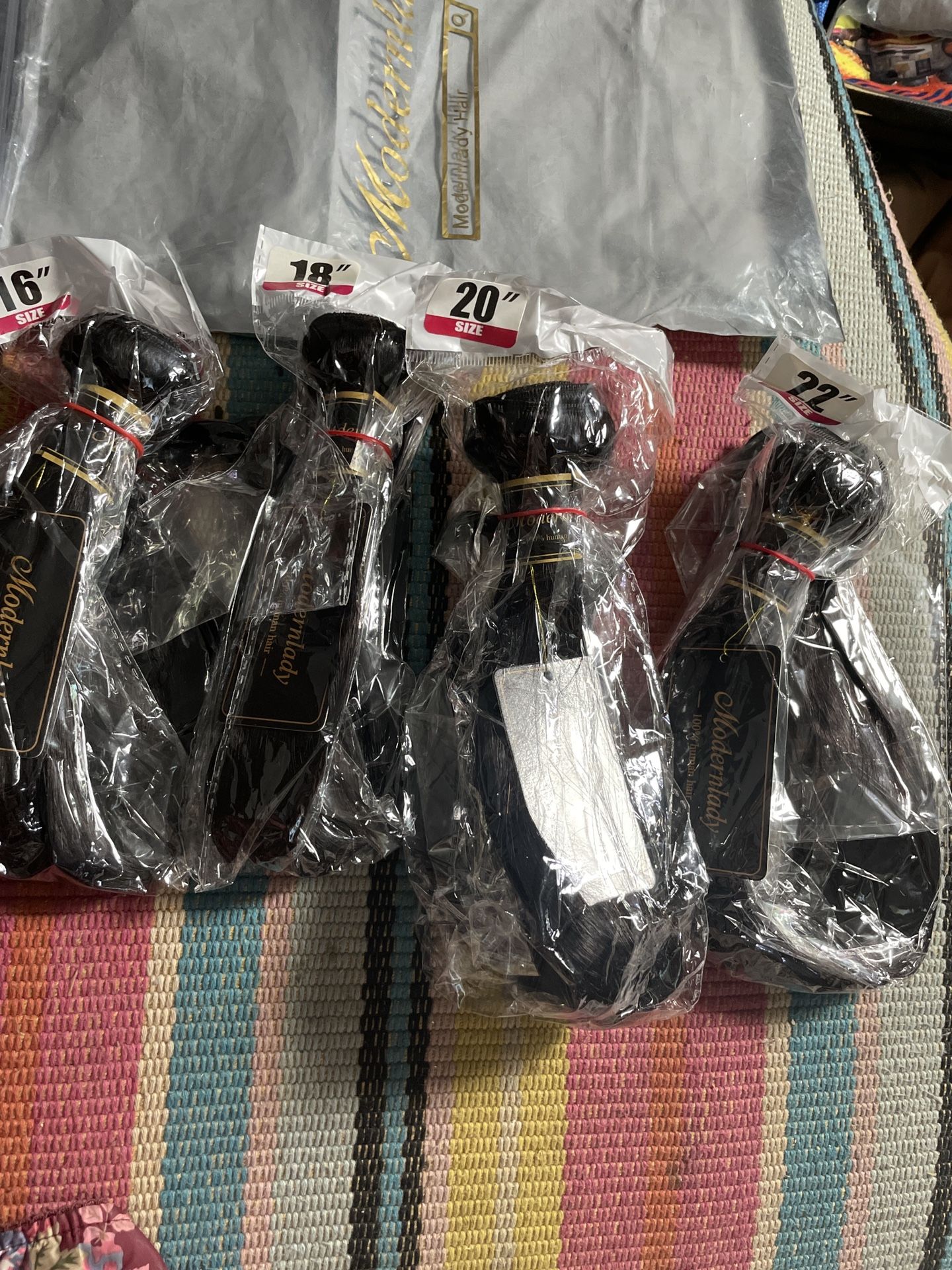 Modernlady 100% Human Hair Straight Weave 4 Bundle Set 16 18 20 22 in 400g