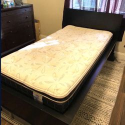 IKEA Malm Black Twin Bed Frame & Wood Supports