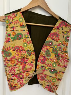 Traditional, colorful Pakistani ladies Koti/Waistcoat