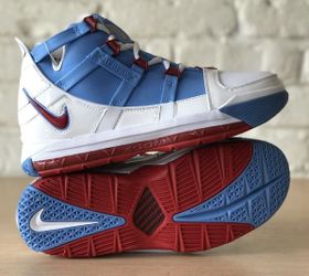 Nike Zoom LeBron 3 QS HOUSTON OILERS BLUE WHITE RED AO2434-400 sz 6.5 Mens Retro
