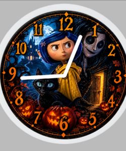 Coraline Halloween Themed Wall Clock