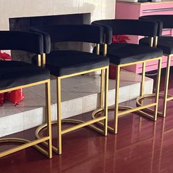 Black And Gold Velvet Counter Stools