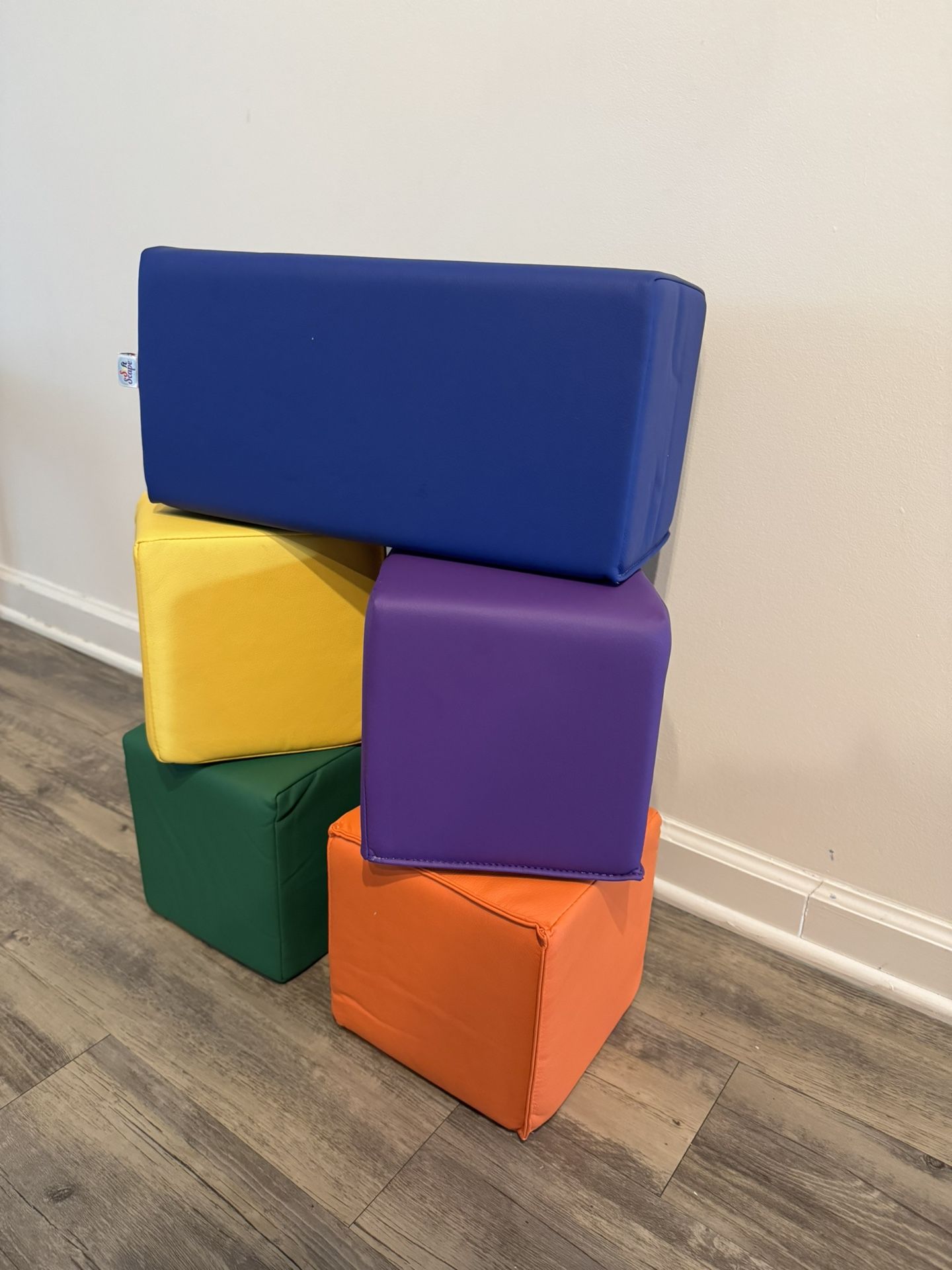 5 Multicolored Foam Blocks For Toddler Play