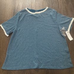 NEW Womans Teal Blue Sweater Shirt Size XL By Elle #11