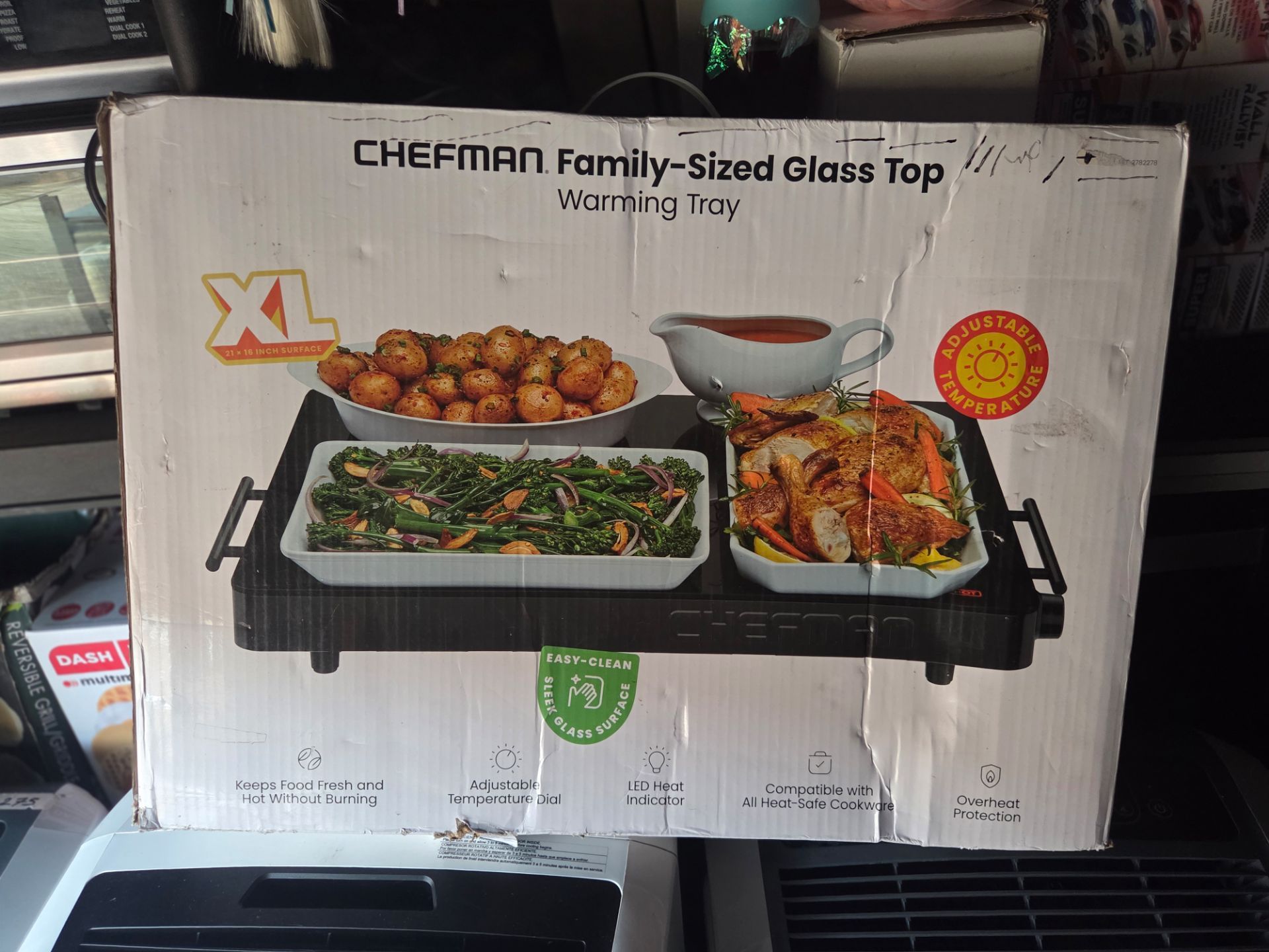NEW Chefman Electric Food Warming Tray RJ22-TC-V3-BLK-CO