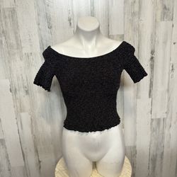 Urban outfitters black glittery top