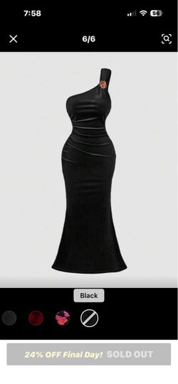 Black velvet dress off shoulder