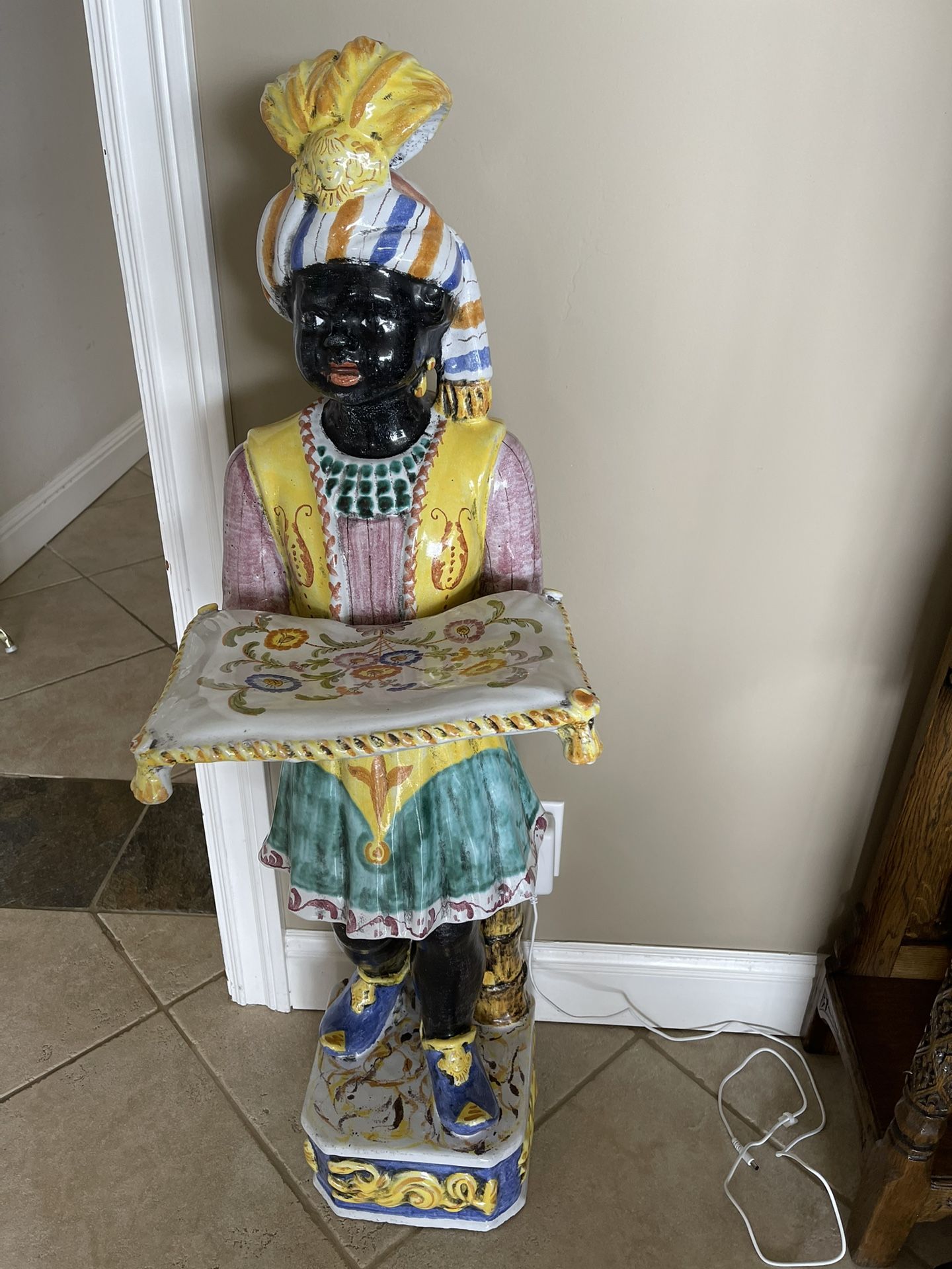 Vintage Venetian Majolica Blackmore Figure~