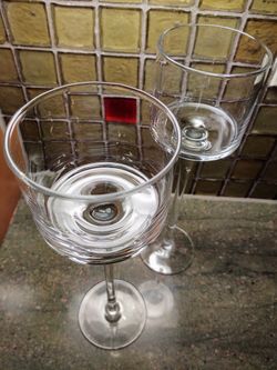 Vintage Blown Glass Candle Holders