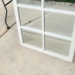2-  Mirror White Frame Window Panes 24 1/2 X 30 1/2