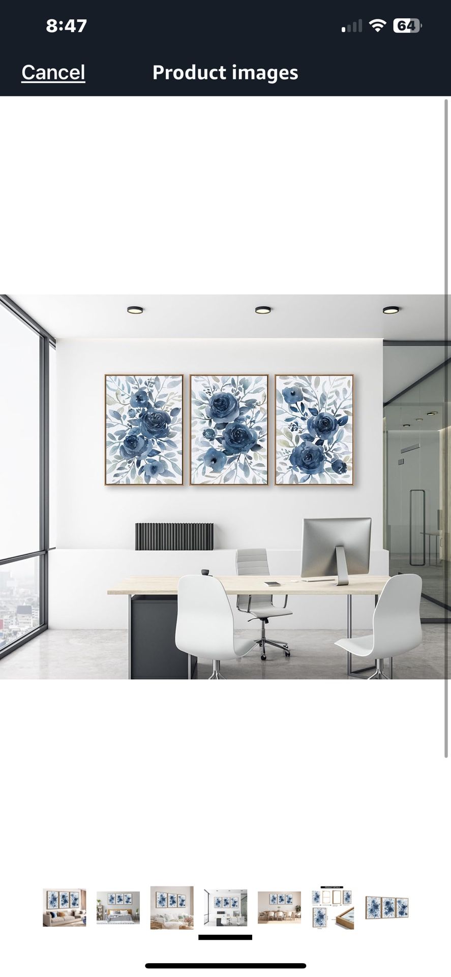 New Large 3 piece Canvas Decor Set