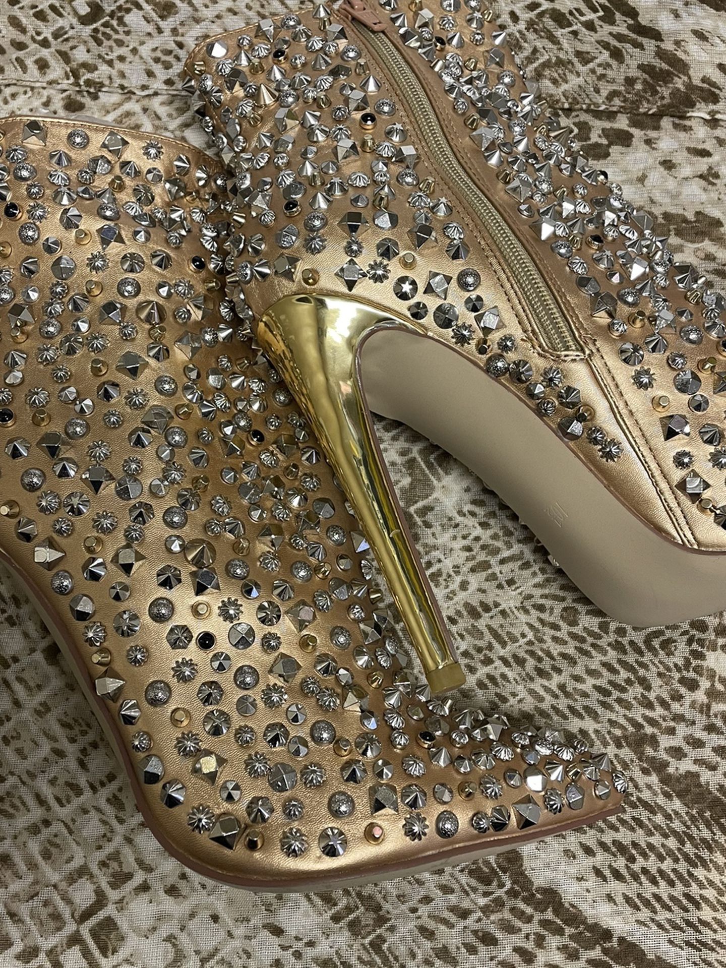 Embellished Gold Heels