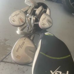 Golf clubs and bag
