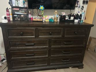 Queen bed frame & matching dresser