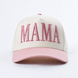 Embroidered MAMA hat for Moms - Blush Pink & Cream – Mother’s Day Gift