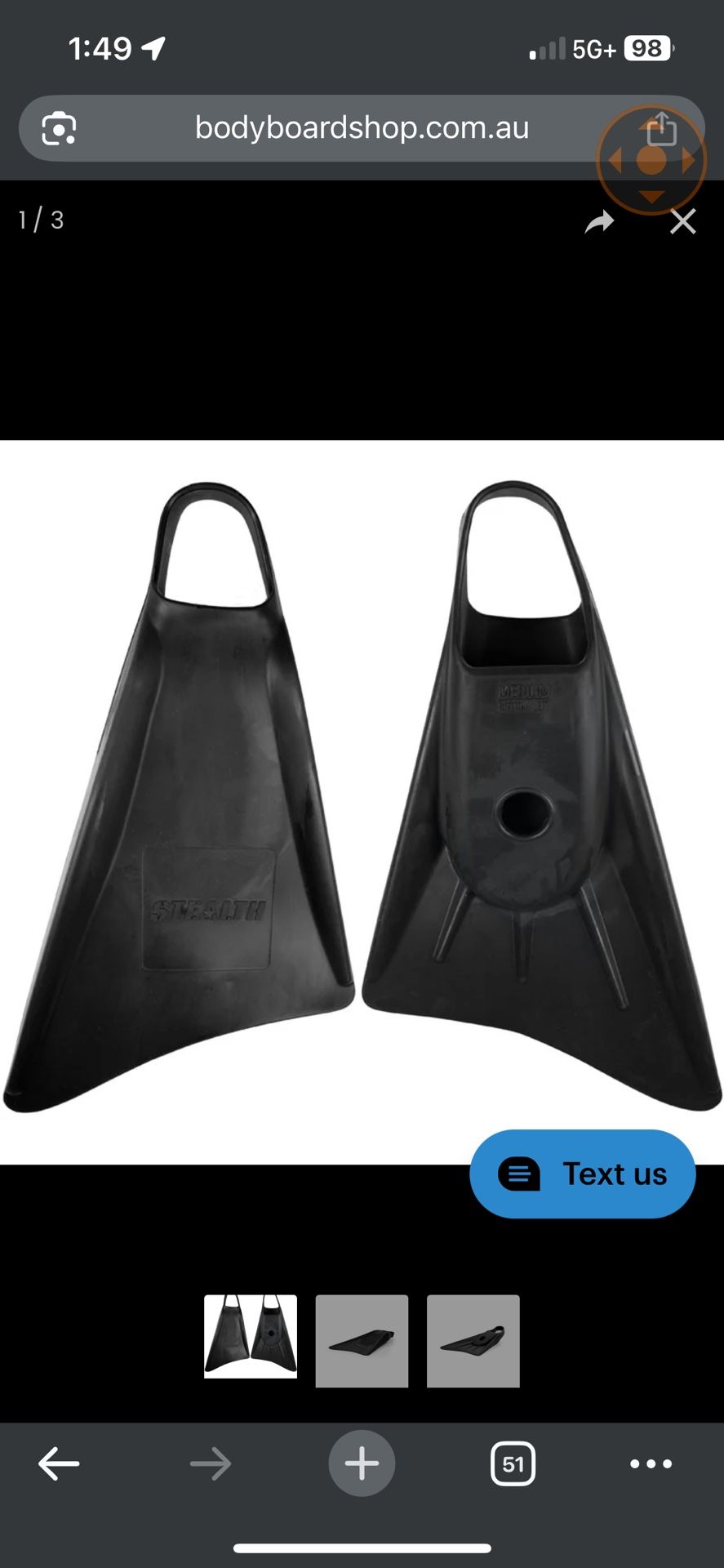 Stealth V1 Swin Surf Fins Xl