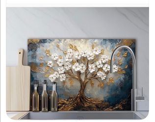 New Tempered Glass Kitchen Backsplash 30x16
