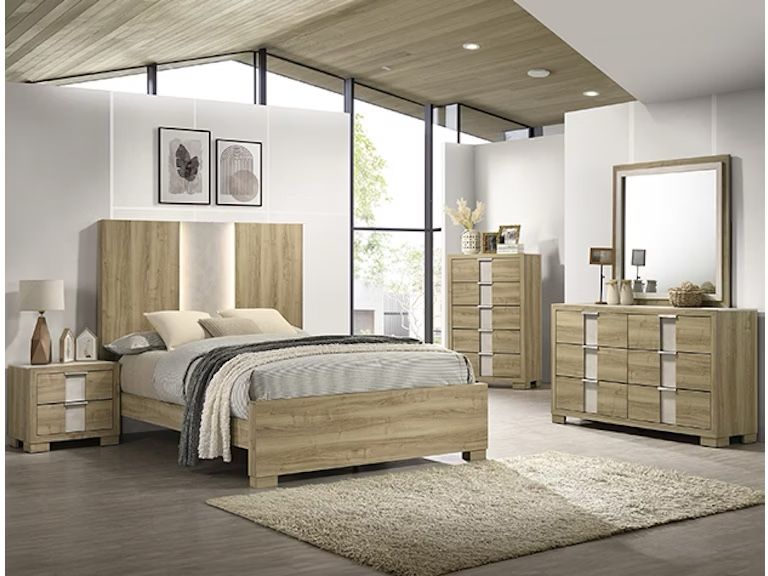 4PC Queen Bedroom Set w/ LED lights 