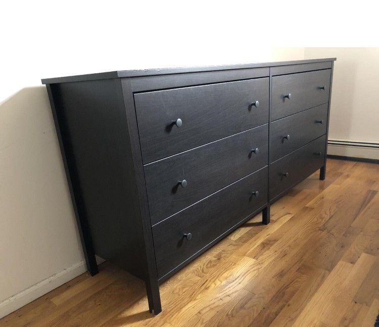 Beautiful IKEA Black 6 Drawers Drawer Dresser Clothes Storage Chest Organizer