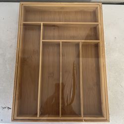 Bamboo Cutlery and Knives Tool Tray  Perfect Kitchen Drawer Organizer