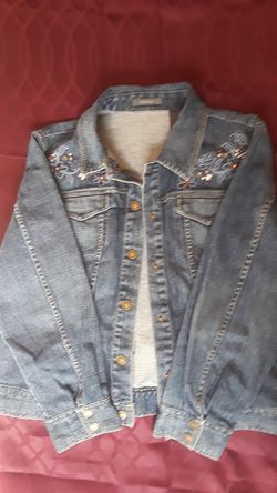 Liz Claiborne embellished denim jacket