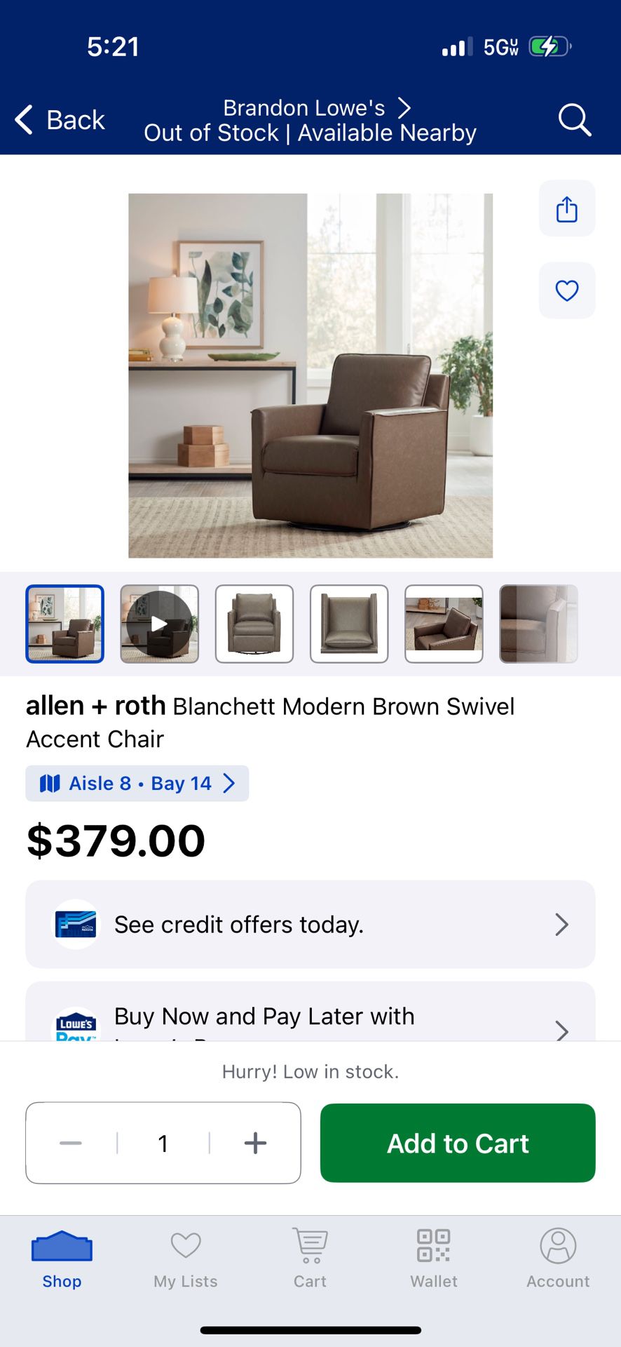 Swivel Accent Chair NEW 