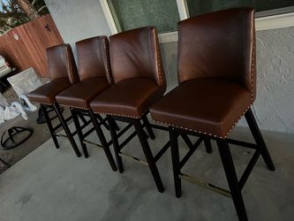 Height Solid Wood Upholstered Bar Stools Swivel with Back