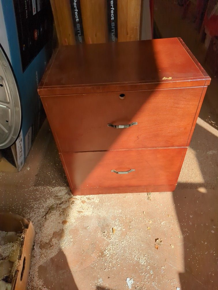 2 Drawer Wood File Cabinet 