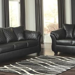 Sofa Loveseat Set - Leatherette Couch