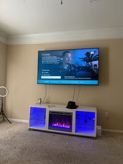 Tv 75 Inch And Fire Place Stand