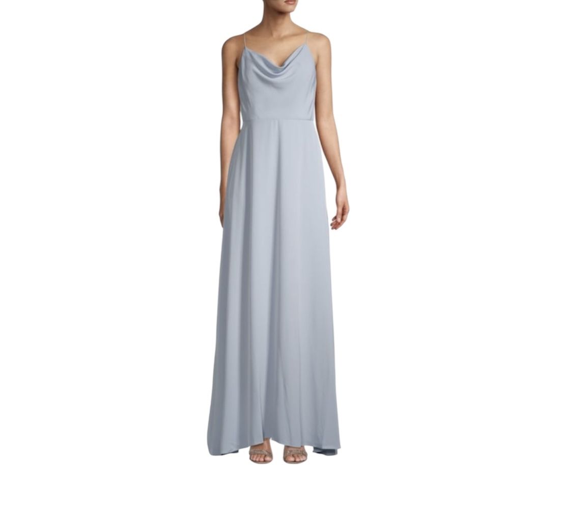 ADRIANNA PAPELL Matte Crepe Cowlneck Gown Size 14