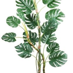 Fake Monstera Deliciosa Plants Tree 4.5ft Tall, Artificial Swiss Cheese Plant with Different Turtle Leaves