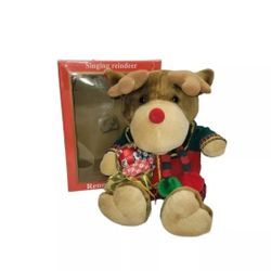 Reindeer Plush Sings Jingle Bells -Vtg 1998 Heritage Mint-Christmas- Works Rare