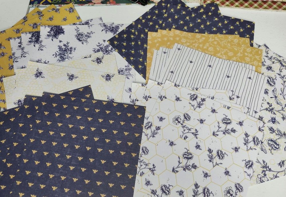 Navy & Yellow 6 Inch Paper Bee Theme