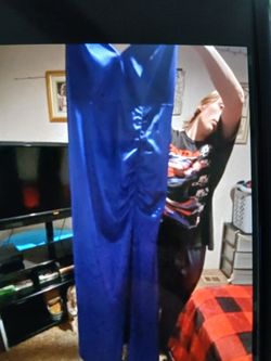 Blue Satin Dress