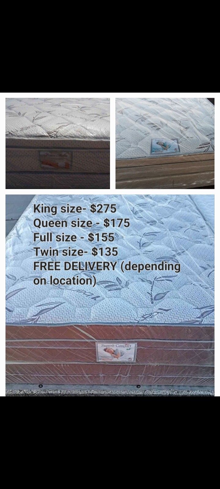 Brand New Full Size Pilllowtop Mattress Included Box Spring. 
