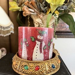 Big candle with holder