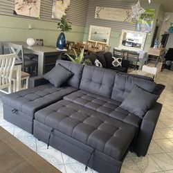 Black Sectional Pull Out Bed ‼️new In Boxes ‼️