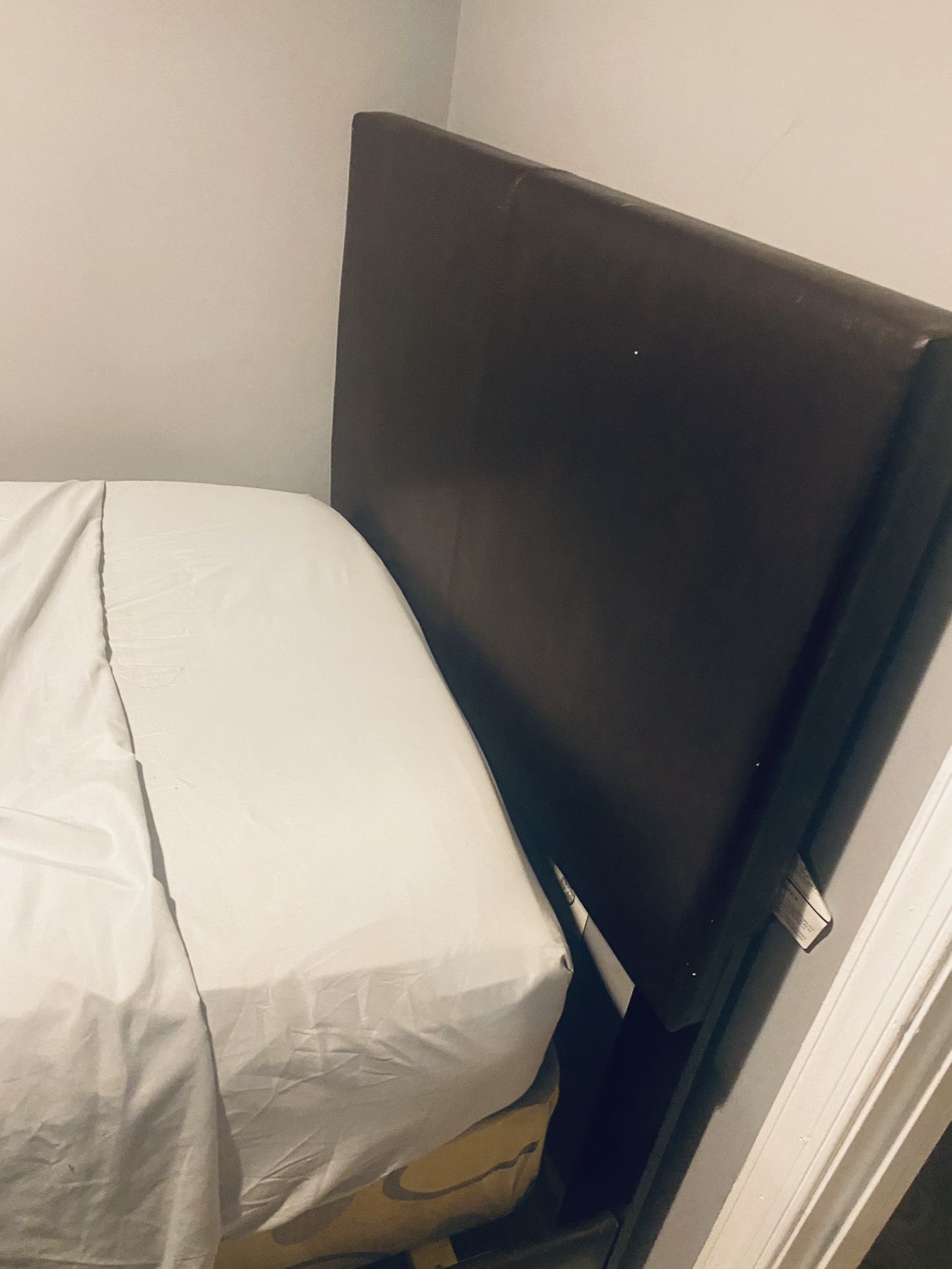 Free Brown leather Platform twin Bed