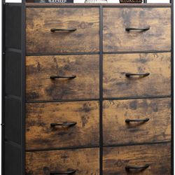 LYNCOHOME Dresser for Bedroom, 8 Drawer Dresser with Shelves for Closet