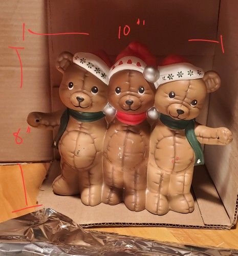 Christmas Ceramic Bears Collectable