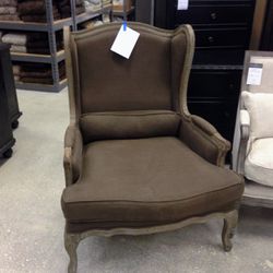 RH  -  French Linen Wingback chairs 
