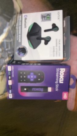 roku streaming stick and gaming headphones