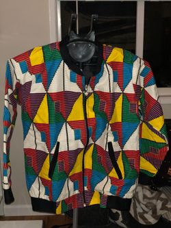 Brand new bombers in African print.