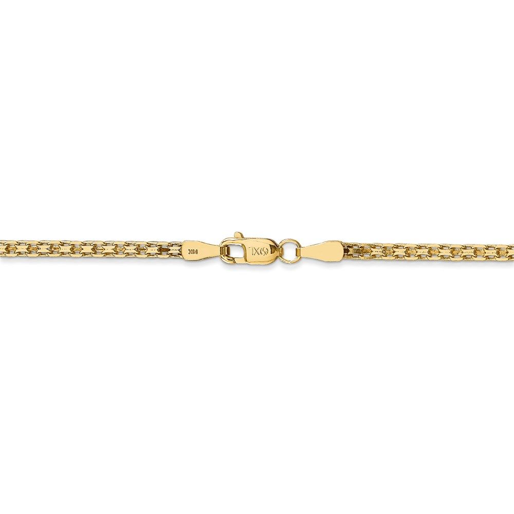 14K Yellow Gold 2mm Lightweight Handmade Flat Chain