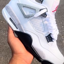 Jordan 4 Retro White Black And Grey Size 8