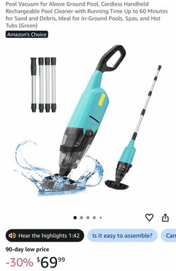 Cordless Handheld Rechargeable Pool Vacuum - brand new in box